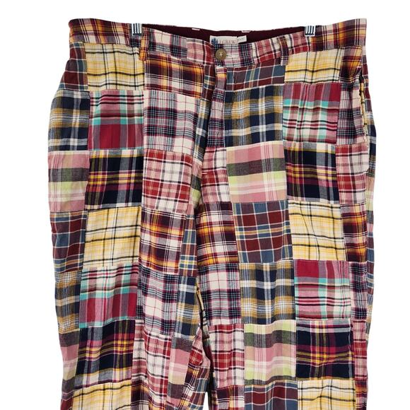 J. Crew Plaid Patchwork Preppy Y2K Pants 36X30 Men's Golf Academia Professional - Picture 2 of 11